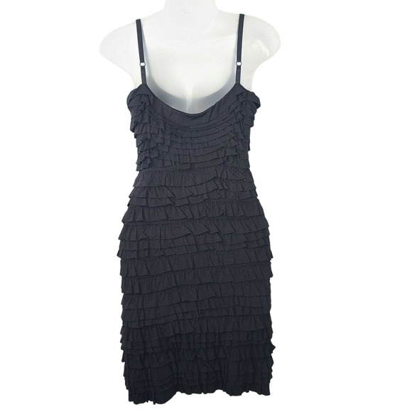 Bailey 44 Dress Black Small Y2K Tank Ruffle Stretch Mini Short LBD Party VTG - Picture 4 of 9